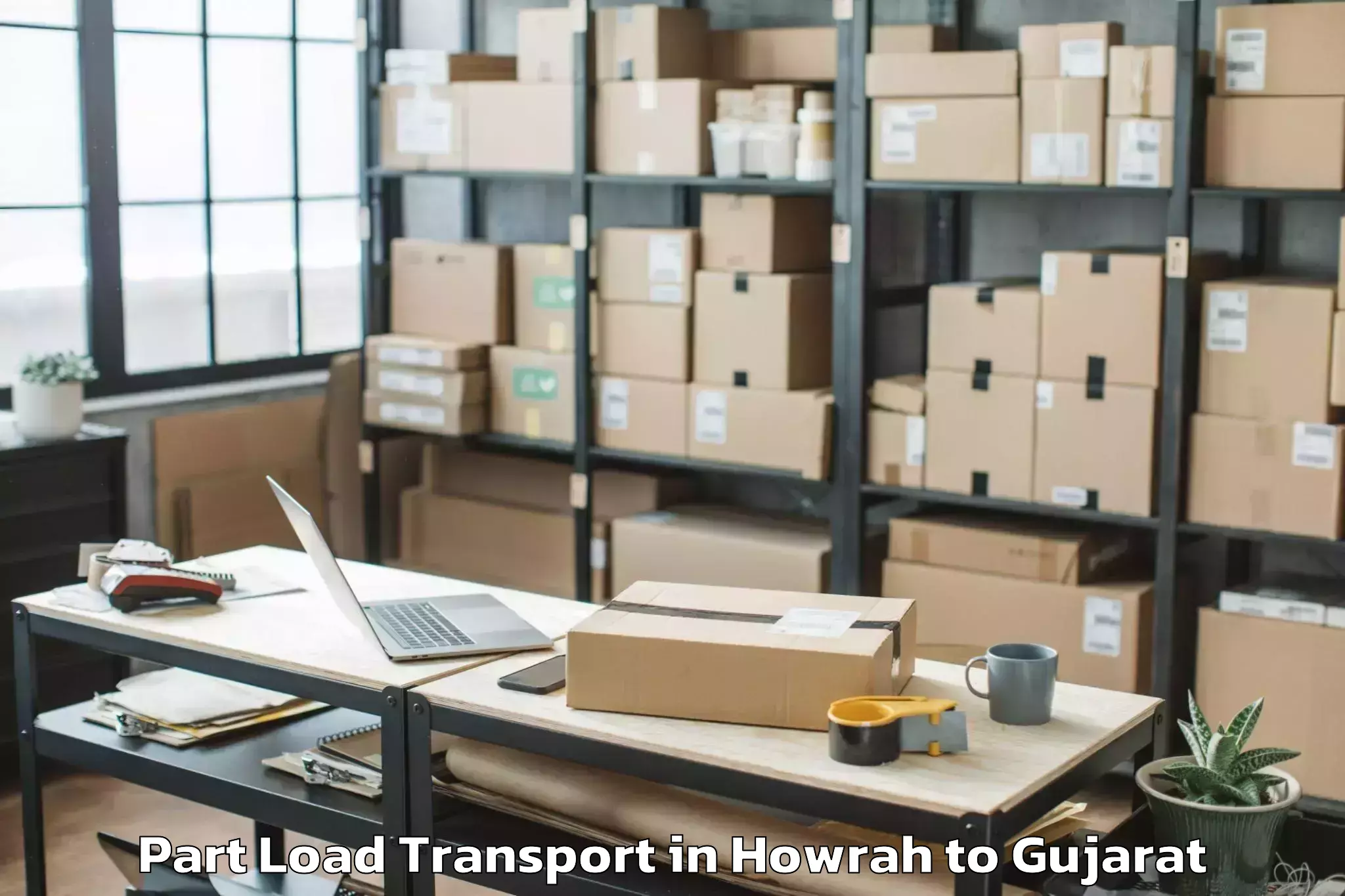 Affordable Howrah to Una Gir Somnath Part Load Transport